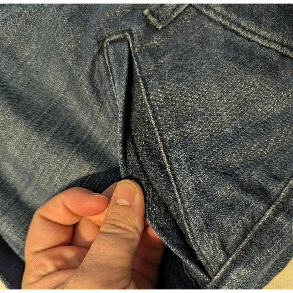 Anthropologie Level Ninety Nine Women's 8 Blue Jean Cuffed Shorts Low‎ Rise Y2K - Picture 4 of 10